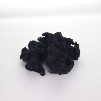 comprare Dope tinto nero riciclato in poliestere taglio di fibre di base lunghezza 32mm-128mm per legamento termico non tessuto riciclato 3Dx64mm online manufacture